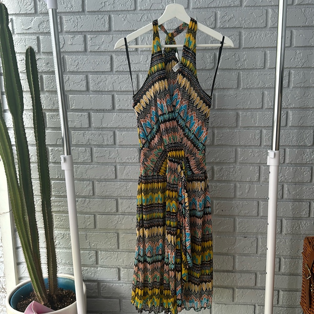 Diane von Furstenberg Moritz Silk Multi Sleeveless Silk Dress- Sz -0.